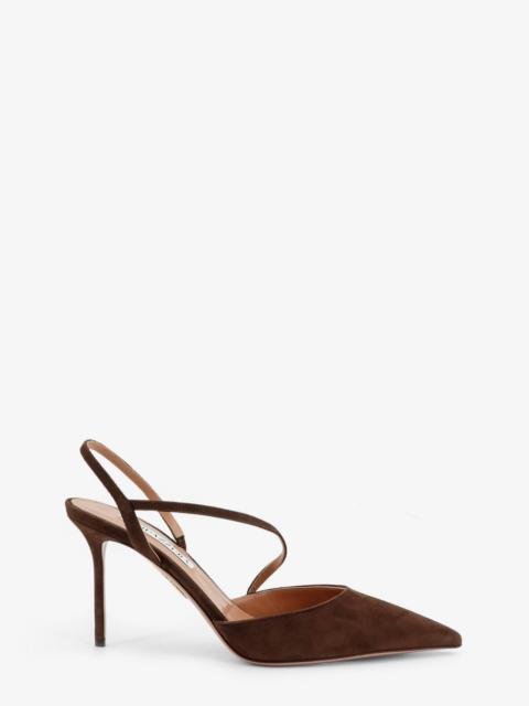 AQUAZZURA Aquazzura Bow Tie Suede Pumps Brown