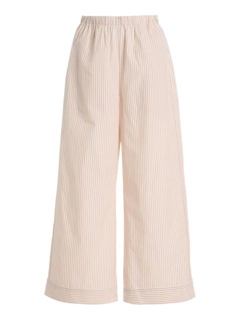 BY MALENE BIRGER Mirabello Striped Cotton Wide-Leg Pants stripe