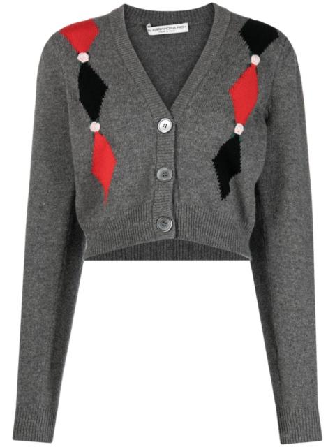 Alessandra Rich intarsia-knit floral-detail cardigan