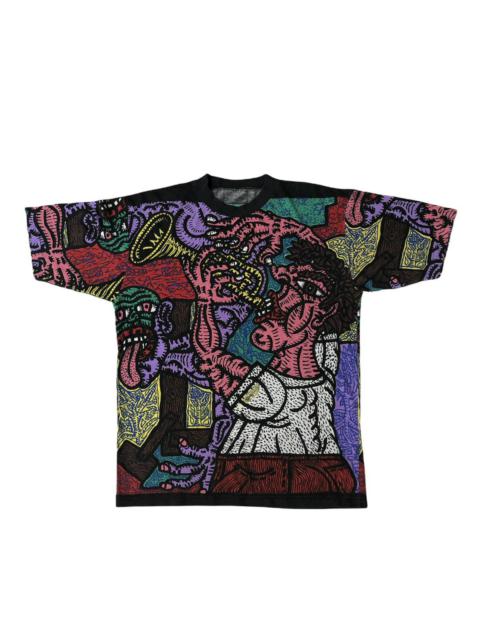 Other Designers Vintage 1999 Robert Combas Trompettiste Overprint Art Hand