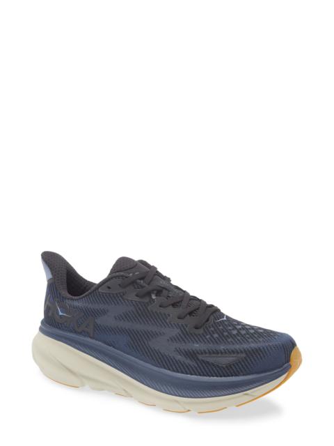 HOKA Clifton 9 Running Shoe in Black /Varsity Navy at Nordstrom
