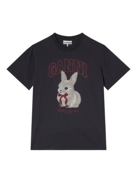 GANNI Ganni Women Rabbit Organic Cotton T-Shirt