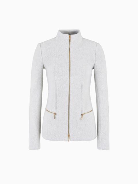 GIORGIO ARMANI Cotton, wool and cashmere double cloth zipped jacket