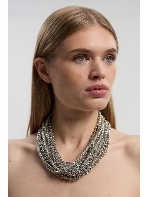 KAREN MILLEN Diamante Layered Chunky Necklace