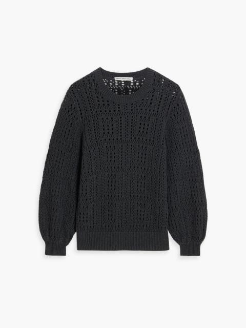 Other Designers Pointelle-knit cotton sweater