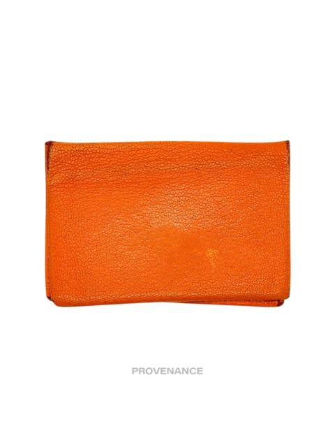 Hermès Hermès Calvi Card Wallet - Orange Chevre Mysore Leather