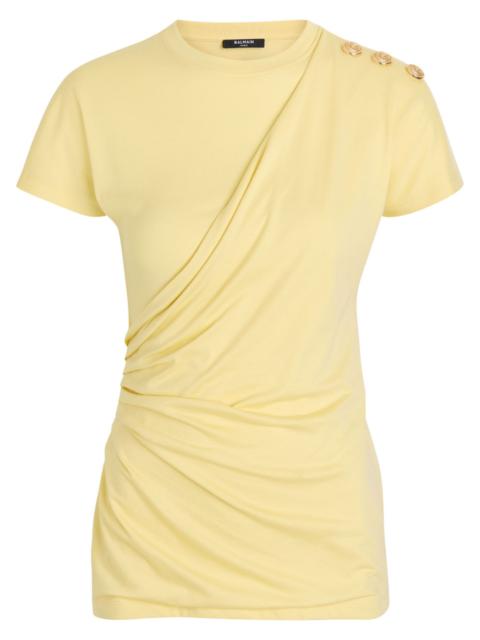Balmain Balmain Draped Cotton T-shirt