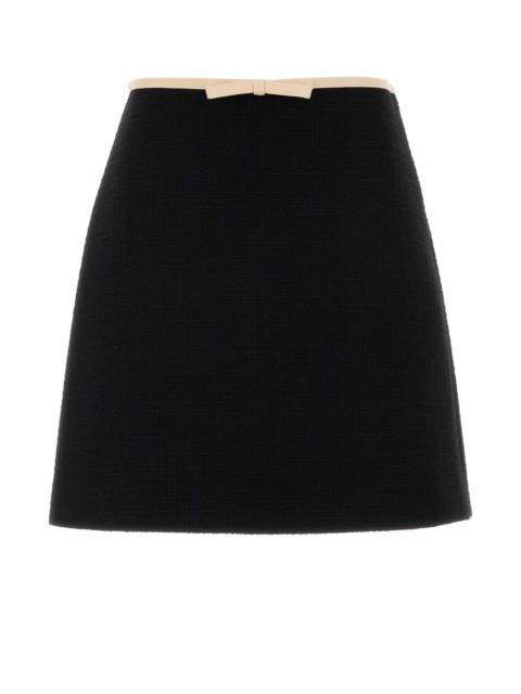 Valentino Valentino Garavani Women Black Tweed Mini Skirt