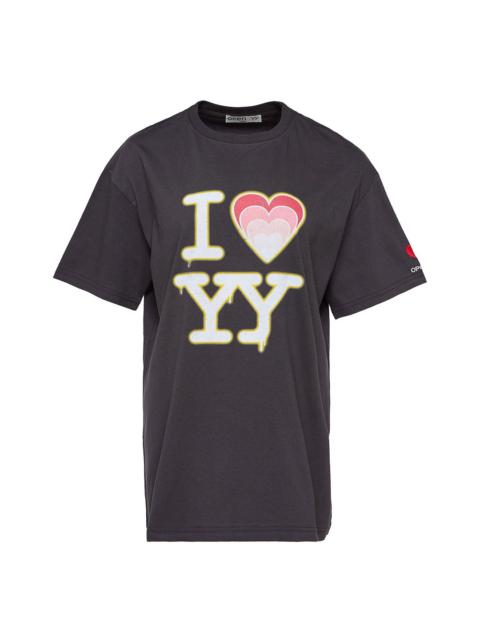 【OPEN YY】I LOVE YY BOX TEE (2COLORS) Open Yy T-Shirt I Love YY BOX Tee Women Crewneck Short