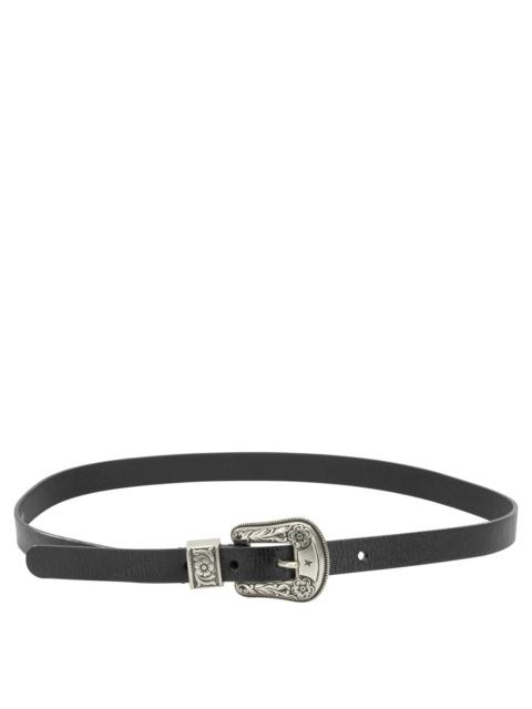 Golden Goose Golden Goose Hip Lace Leather Belt Black
