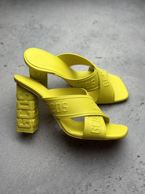 GCDS GCDS Leather Yellow Heels Sandals Luxury