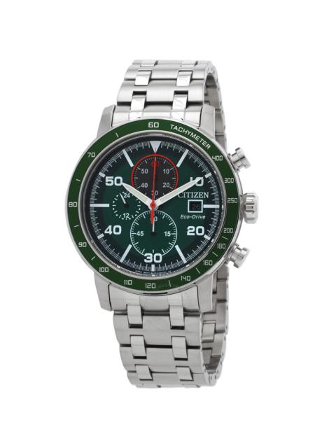 Other Designers Citizen Brycen Chronograph Eco-Drive Green Dial Men's Watch CA0851-56X