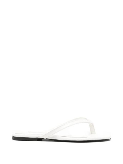 TOTEME Croco-embossed Flip Flops in Off-White