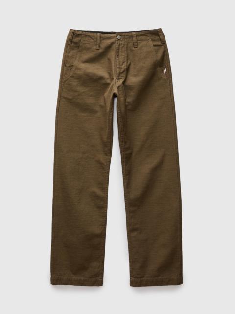 Pure Blue Japan Sulfur Dye Work Trousers in Khaki Black