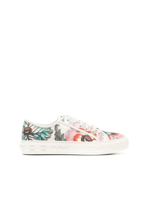 FERRAGAMO Ferragamo Borg Floral Print Sneakers In Multicolor