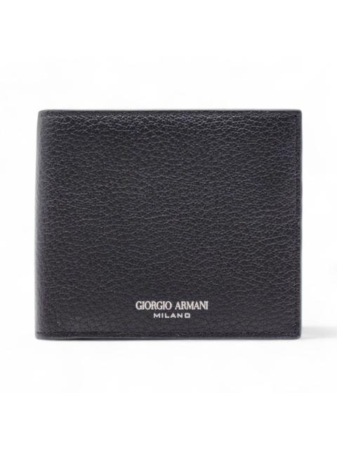 GIORGIO ARMANI Pebbled Leather Bifold Men's Wallet in Black – NIB $595