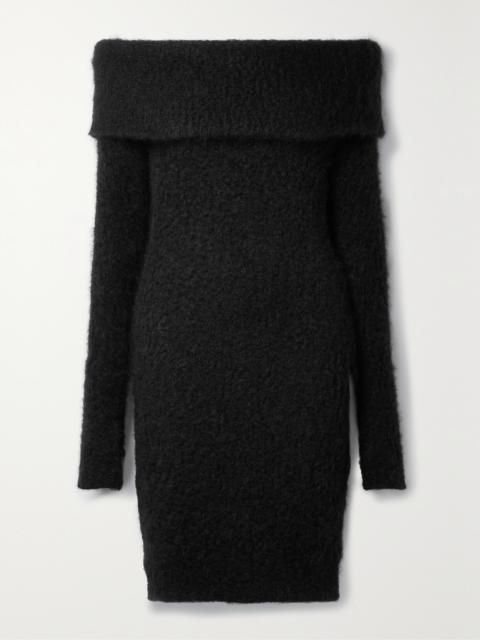 Isabel Marant Aria Off-the-shoulder Brushed Knitted Mini Dress