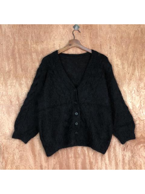 Other Designers Cardigan - Japan mohair shag shaggy knitwear Black Cardigan #c505