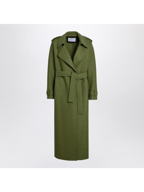 Harris Wharf London Green Wool Coat With Belt Women