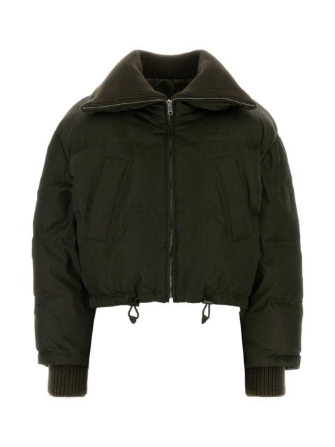 GUCCI Gucci Women Olive Green Gabardine Padded Jacket