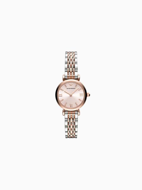 EMPORIO ARMANI WOMEN'S TWO-HAND TWO-TONE STAINLESS STEEL WATCH