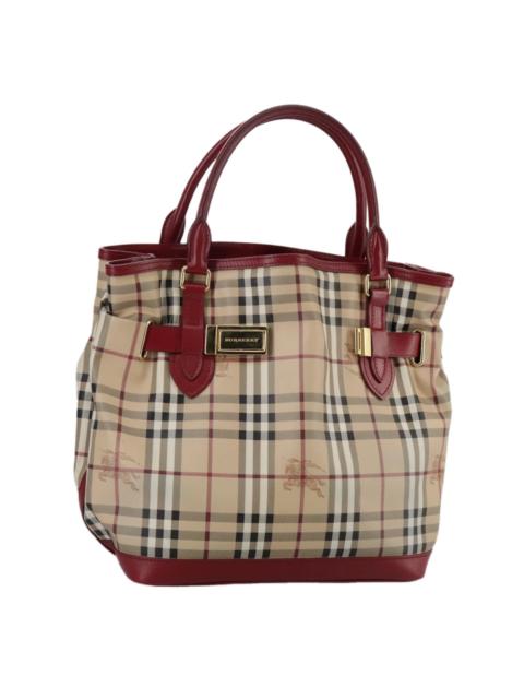 Burberry Burberry Nova Check Tote Bag Pvc Leather Beige