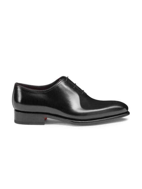 Santoni Men's polished black leather Oxford shoe