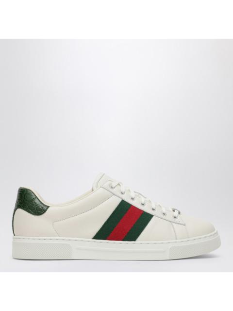 Gucci Ace White/Green Leather Low Trainer Men
