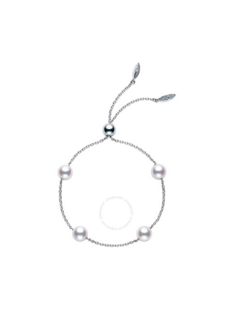 MIKIMOTO Mikimoto Akoya Cultured Pearl Station Bracelet in White Gold