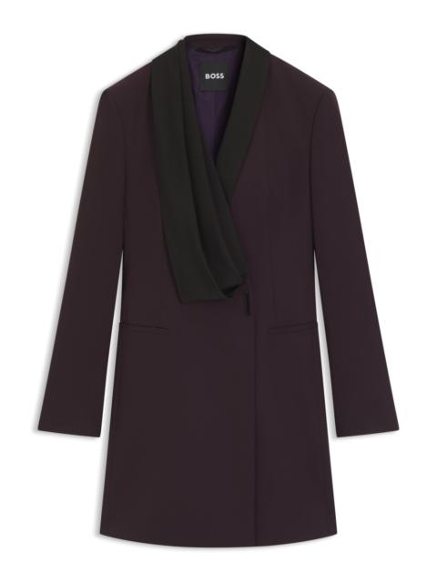 BOSS TUXEDO-STYLE DRESS IN WOOL