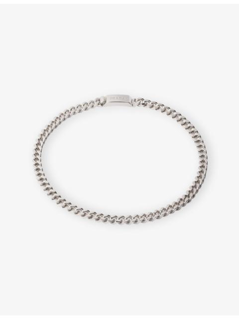 Prada Logo-Engraved Sterling-Silver Chain Necklace
