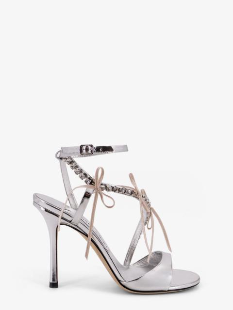 JIMMY CHOO Jimmy Choo Lula Leather Sandals With Rhinestone Detail