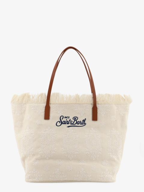 Other Designers Mc2 Saint Barth Le City Bag Canvas Shoulder Bag With All-Over Embroidery