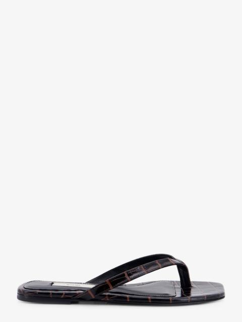 TOTEME Toteme Croco-Embossed Leather Sandals Brown