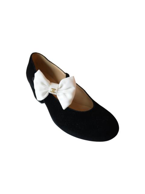 CHANEL Chanel 24A D'Art Velvet Mary Jane Flat Black