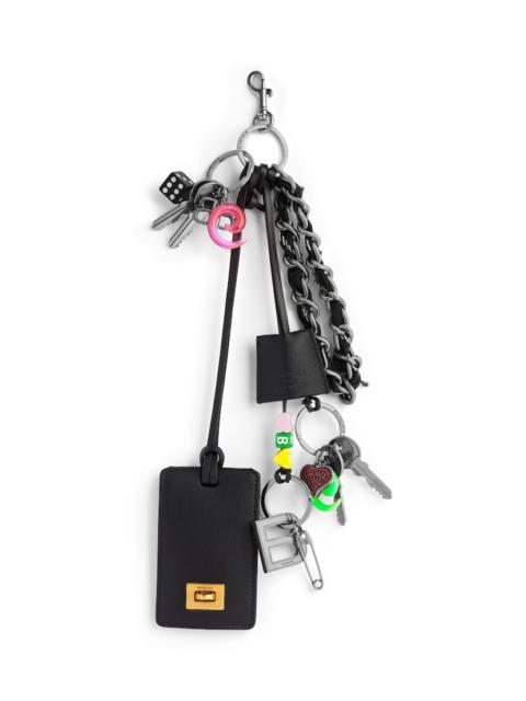 BALENCIAGA Women's Keychain Rodeo Tag Full Charm in Black/white