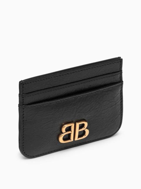 Balenciaga Monaco Black Leather Card Holder With Logo