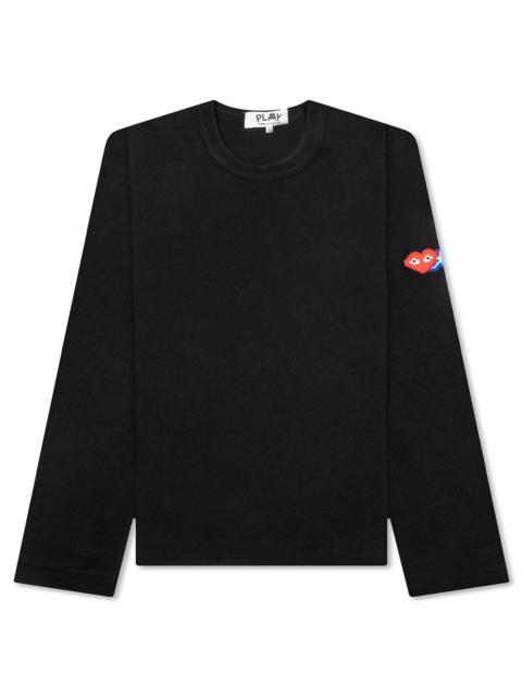 Comme des Garçons PLAY COMME DES GARCONS PLAY X THE ARTIST INVADER WOMEN'S L/S TEE - BLACK