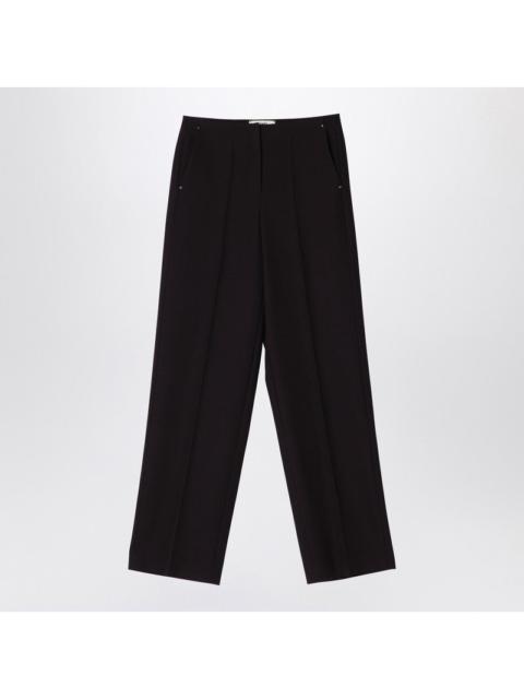 Fendi Dark Purple Grain De Poudre Wool Trousers Women