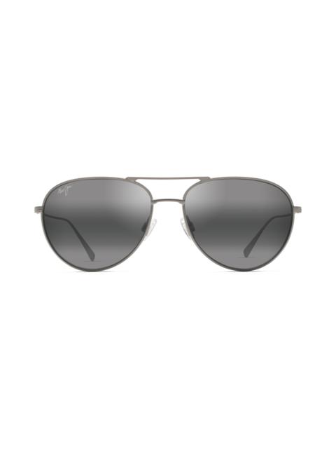 Maui Jim Maui Jim Walaka 57mm PolarizedPlus2® Aviator Sunglasses in Matte Titanium at Nordstrom