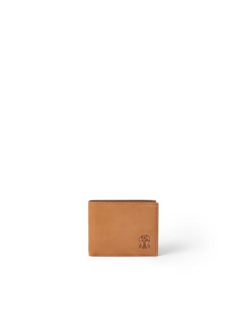 Brunello Cucinelli Brunello Cucinelli Nubuck wallet in Cognac at Nordstrom