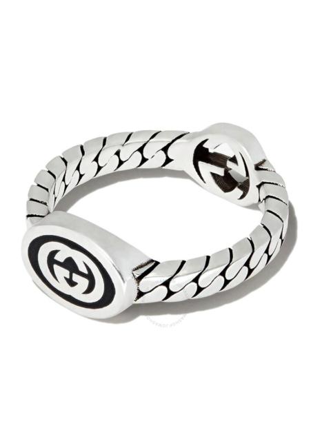 GUCCI Gucci Ladies Sterling Silver Wide Ring With Interlocking G