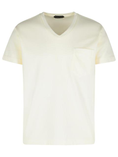 TOM FORD Tom Ford Cream Cotton T-Shirt Men