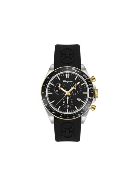 FERRAGAMO Ferragamo Urban Chrono Silicone Watch 'Stainless Steel'