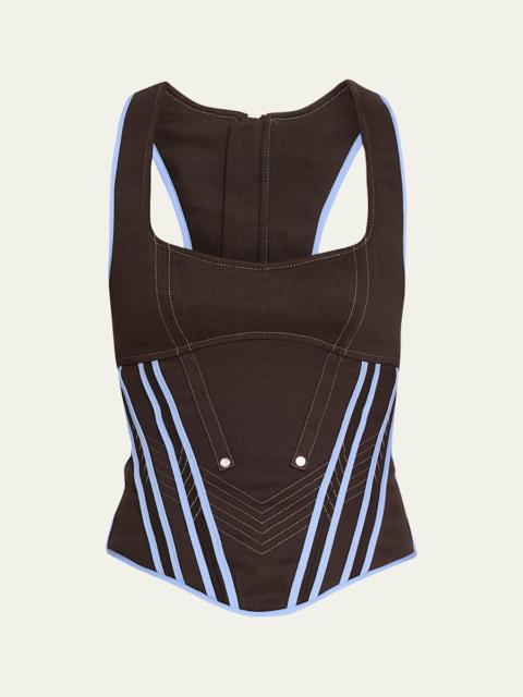 JANE/WADE Raceback Denim Bustier Top
