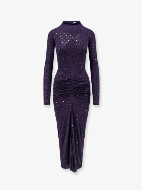 Alaïa Alaia Long Viscose Dress With All-Over Rhinestones