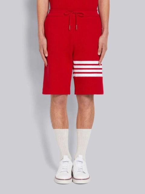 Thom Browne Thom Browne Red Compact Waffle 4-Bar Sweatshort