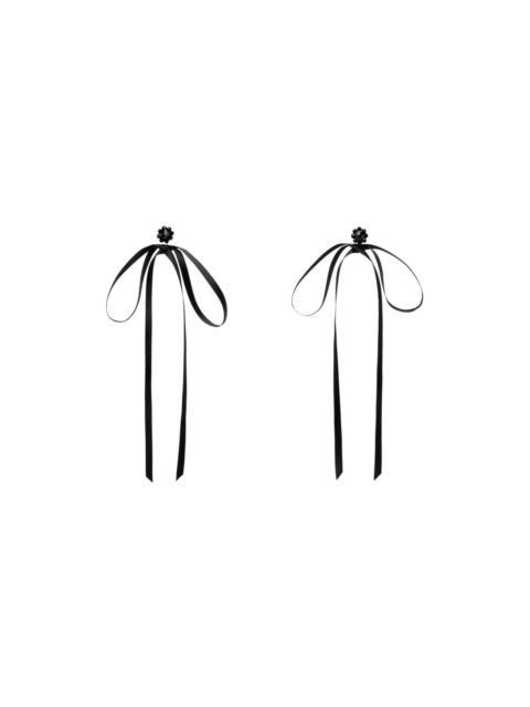 Simone Rocha Black Bow Ribbon Stud Earrings