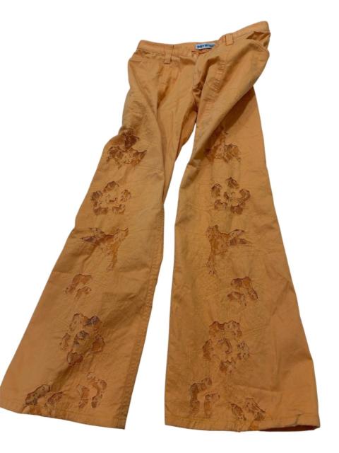 ISSEY MIYAKE 🔥 Issey Miyake Floral Distressed Embroidery Wide Leg Pants