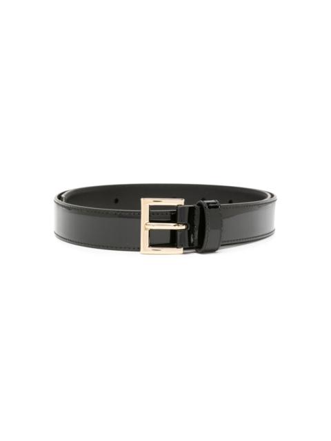 Prada logo-plaque patent leather belt